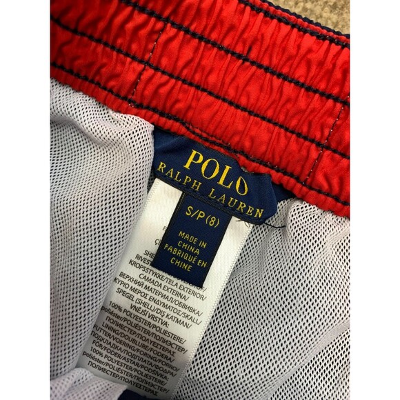 Polo Ralph Lauren Swim Trunks Boys S/P (8) Big Pony Mesh Lined Beach Pool Surf - Picture 7 of 8